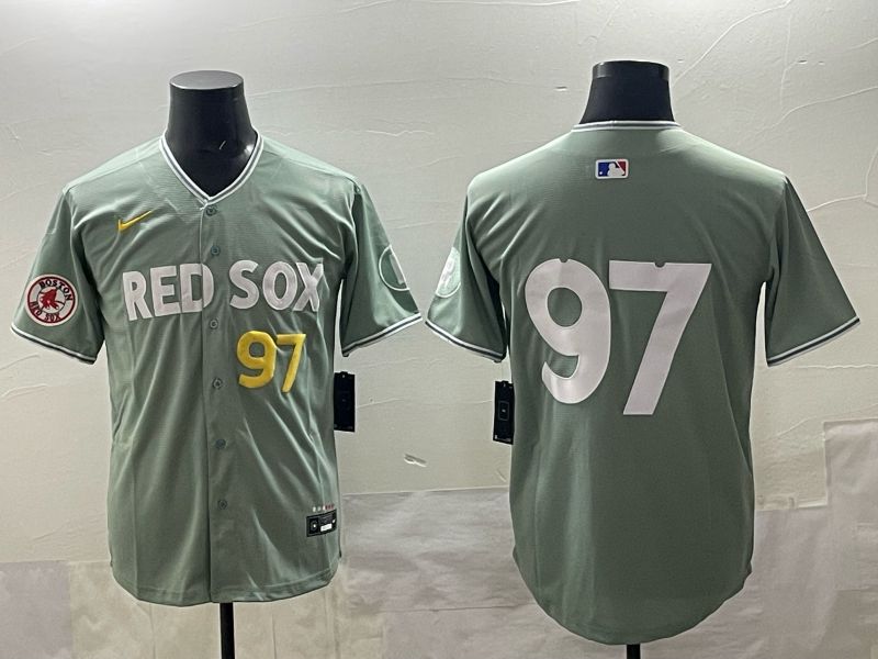 Men 2025 Boston Red Sox #97 No Name Green Nike MLB Jersey style 08->boston red sox->MLB Jersey